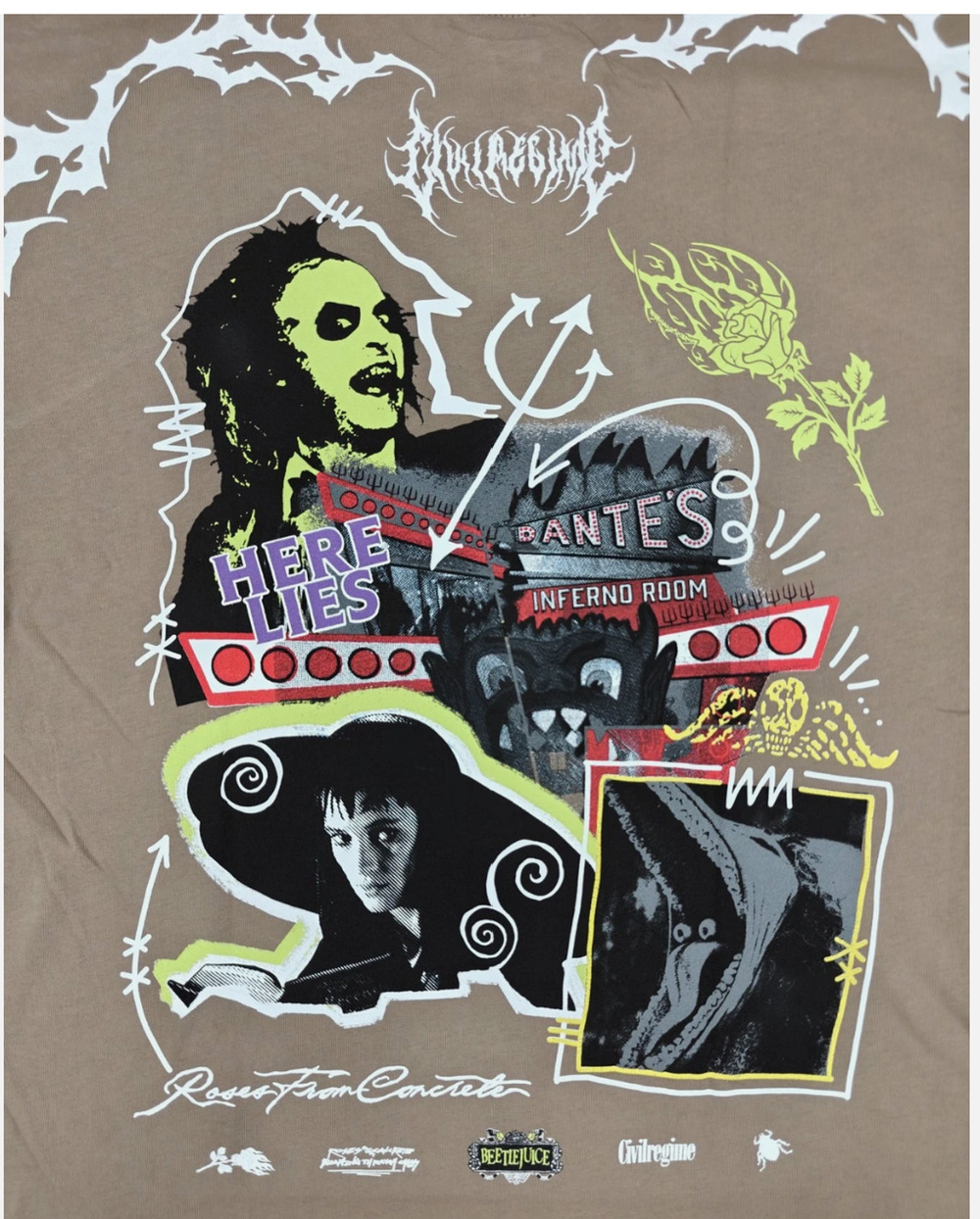 Civil Regime x Beetlejuice It's Show Time American Classic T-Shirt OS XL